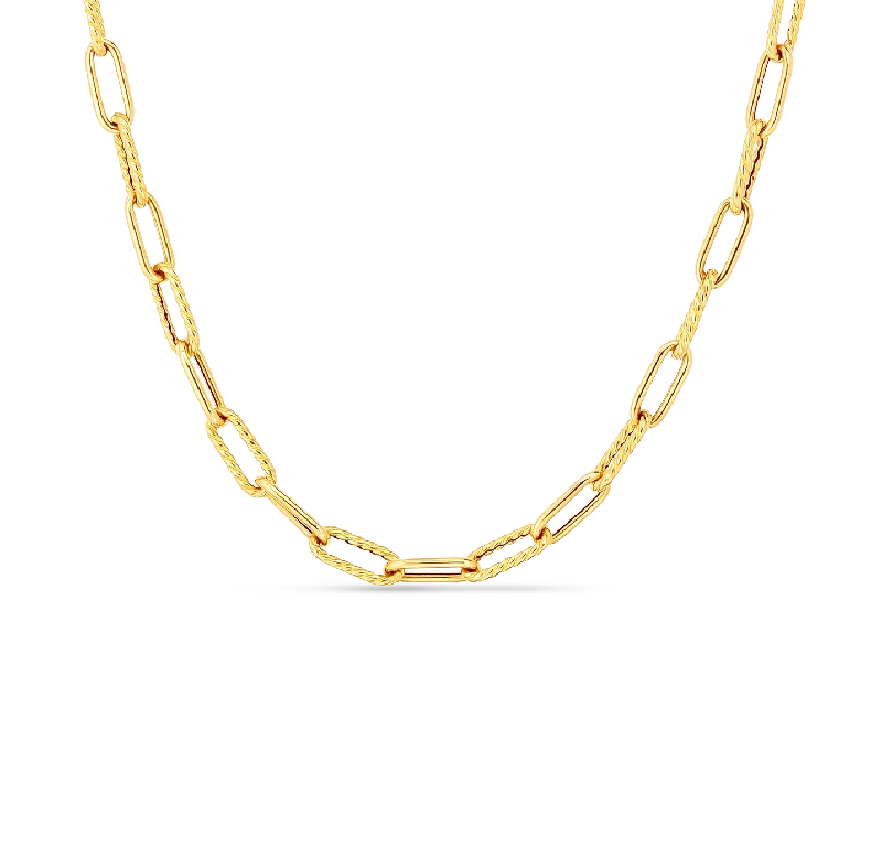 Fashionable necklaces and pendants with birthstones for a personalized gift idea-Roberto Coin Designer Gold Yellow Gold Paperclip Necklace