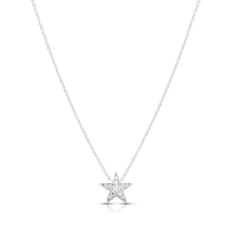 Best necklaces and pendants with heart-shaped lockets for a sentimental keepsake-Roberto Coin Diamonds by the Inch 18K White Gold Star Necklace