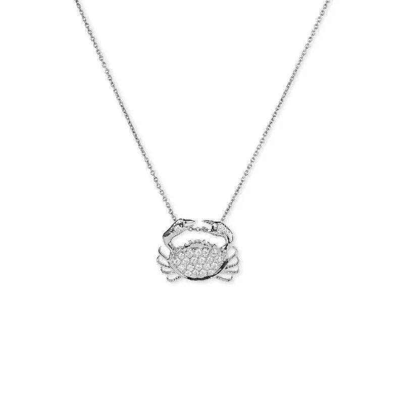 Necklaces and pendants with pearls for a classic and sophisticated touch-Roberto Coin Tiny Treasures 18K White Gold Diamond Crab Necklace