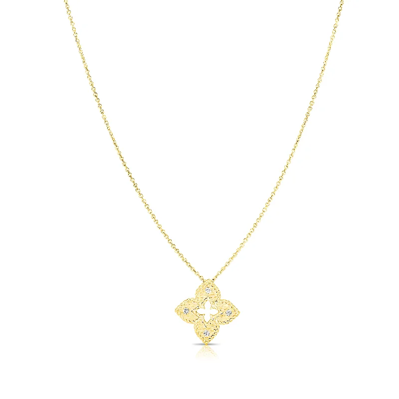 Necklaces and pendants with zodiac constellation designs for an astrological touch-Roberto Coin Petite Venetian Princess 18K Yellow Gold Diamond Necklace