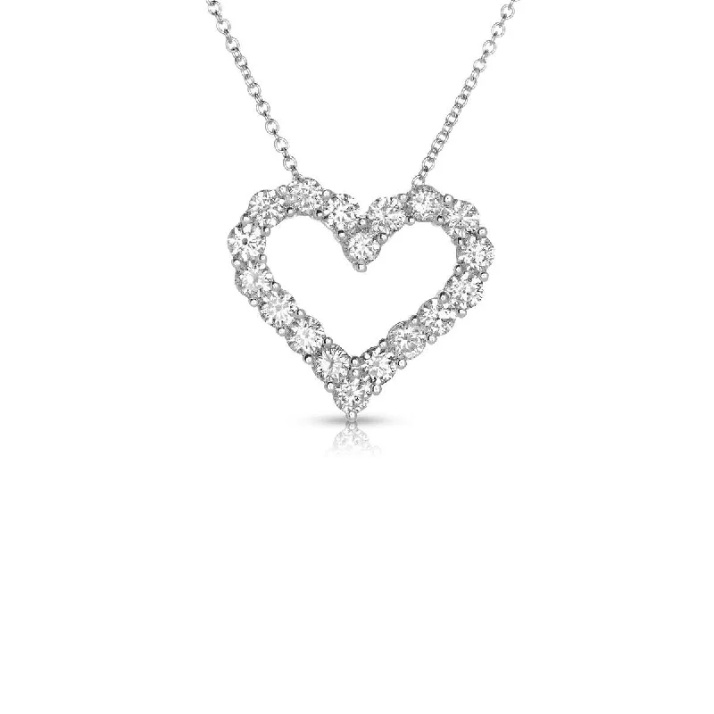 Best necklaces and pendants with statement designs for a fashionable accessory-Sabel Collection 14K White Gold and Diamond Heart Pendant