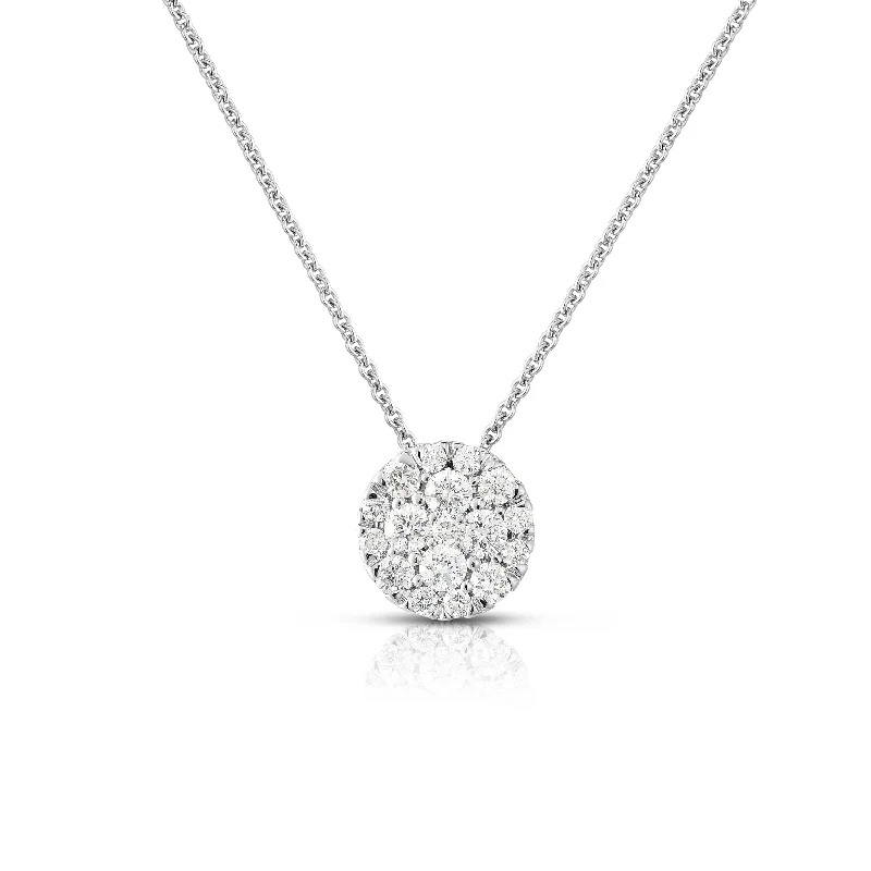 Best necklaces and pendants for everyday wear with minimalist designs-Sabel Collection 14K White Gold Round Diamond Cluster Pendant