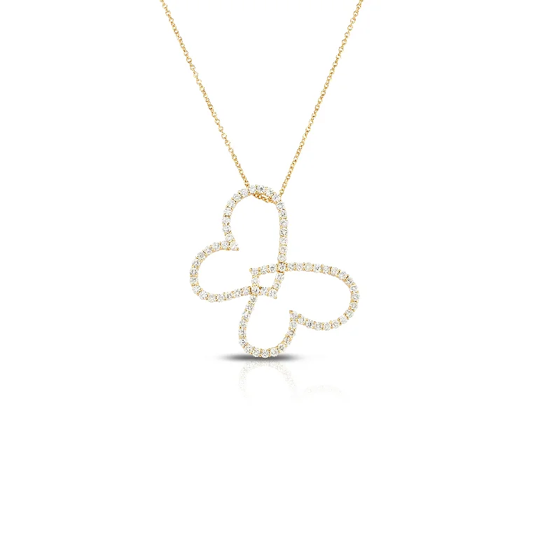 Necklaces and pendants with infinity love symbols for an eternal, romantic gesture-Sabel Collection 14K Yellow Gold Diamond Butterfly Pendant with Chain