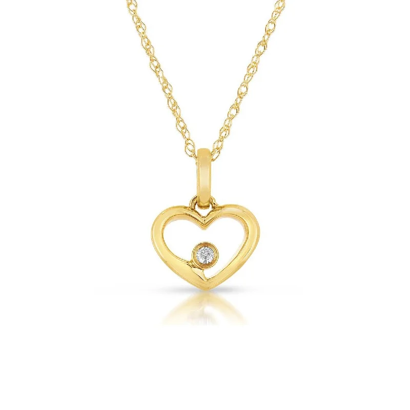 Best necklaces and pendants with rose gold for a warm and romantic appeal-Sabel Collection Heart Pendant with Diamond in 14K Yellow Gold