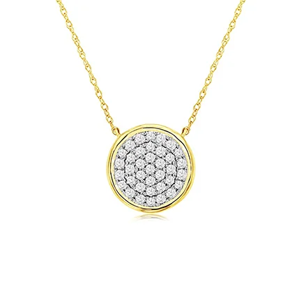 Beautiful necklaces and pendants with moon and star charms for a dreamy effect-Sabel Collection 14K Yellow Gold Round Diamond Pave Necklace