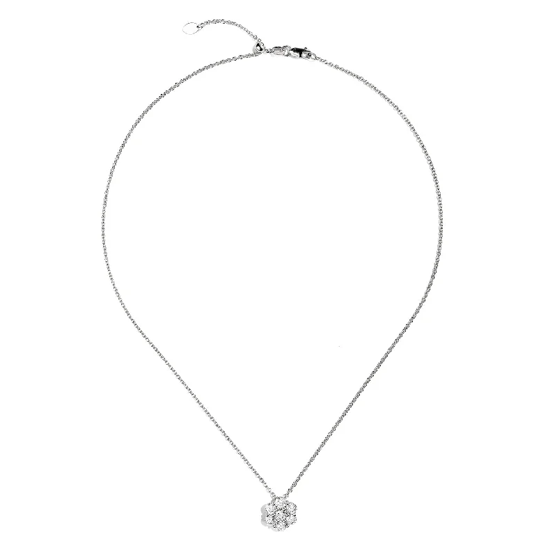 Necklaces and pendants with angel wing motifs for a spiritual, meaningful design-Sabel Collection 18K White Gold Diamond Cluster Pendant Necklace