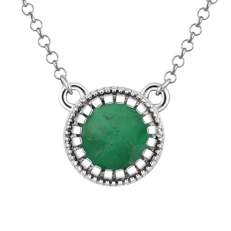 Necklaces and pendants with leaf-shaped designs for an earthy, organic feel-Sabel Collection Round Birthstone Pendant Necklace