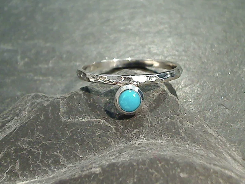 Women’s engagement rings with radiant-cut rubies -Size 5.5 Turquoise, Sterling Silver Ring