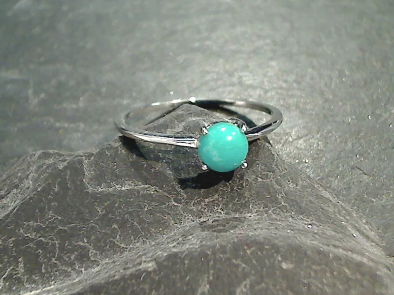 Women’s wide rings with bold amethyst gems -Size 6 Turquoise, Sterling Silver Ring