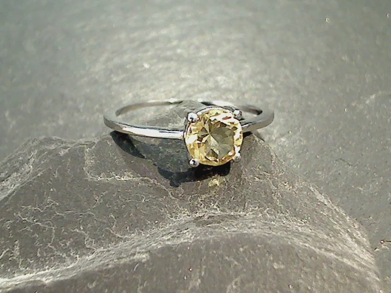 Women’s rings with butterfly motifs for whimsy -Size 5 Citrine, Sterling Silver Ring