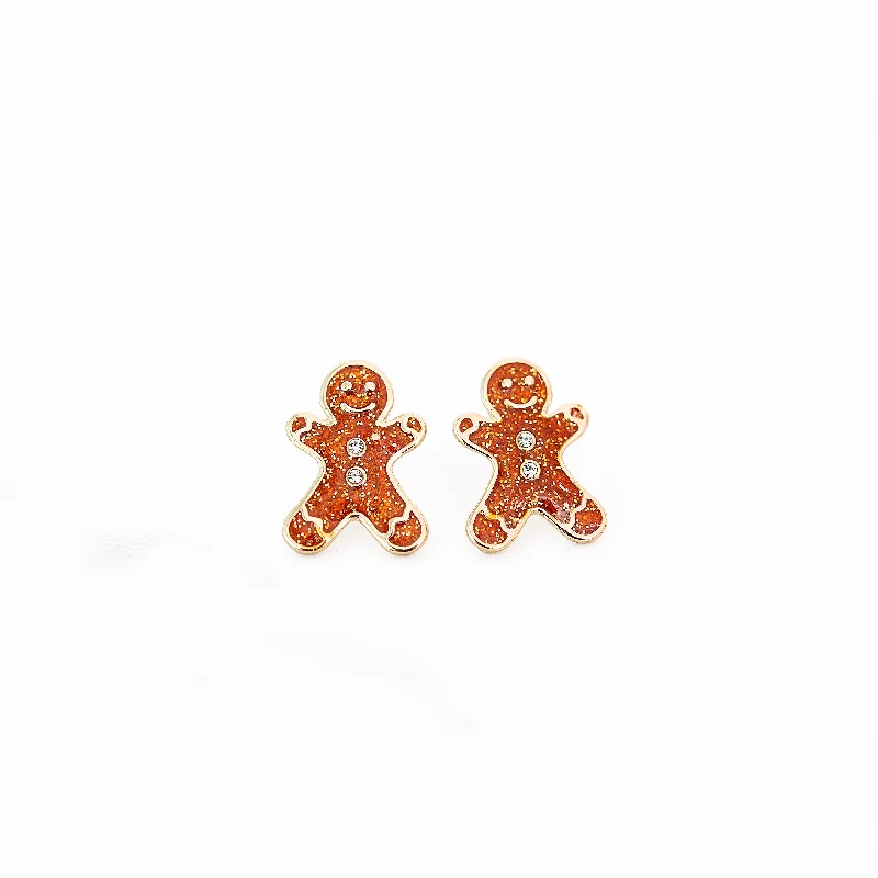 Unique necklaces and pendants with vintage-inspired designs for timeless appeal-Sparkle Gingerbread Studs