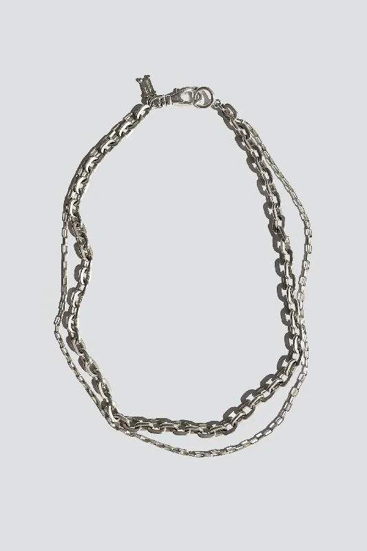 Beautiful necklaces and pendants with tree branch motifs for a nature-inspired design-Sterling Double Chain Necklace