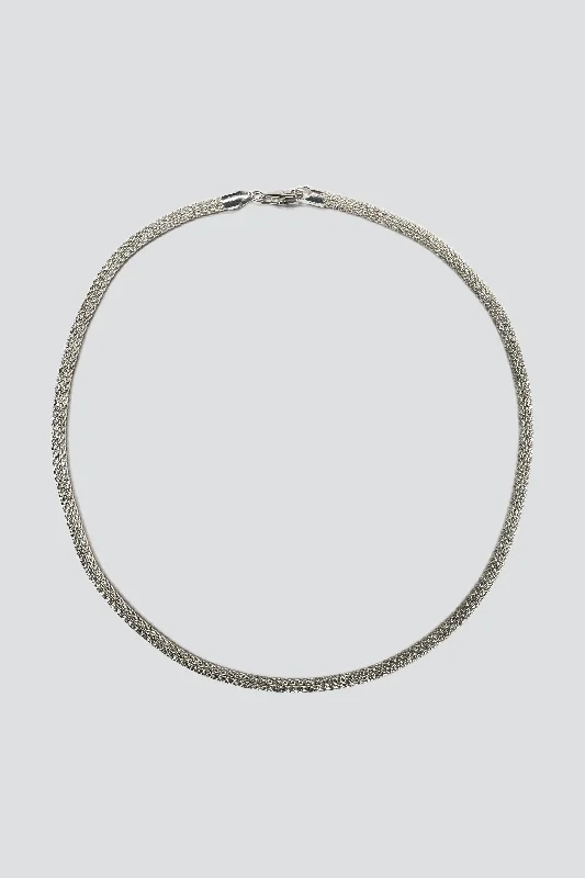 Unique necklaces and pendants with vintage-inspired designs for timeless appeal-Sterling Silver Mesh Chain