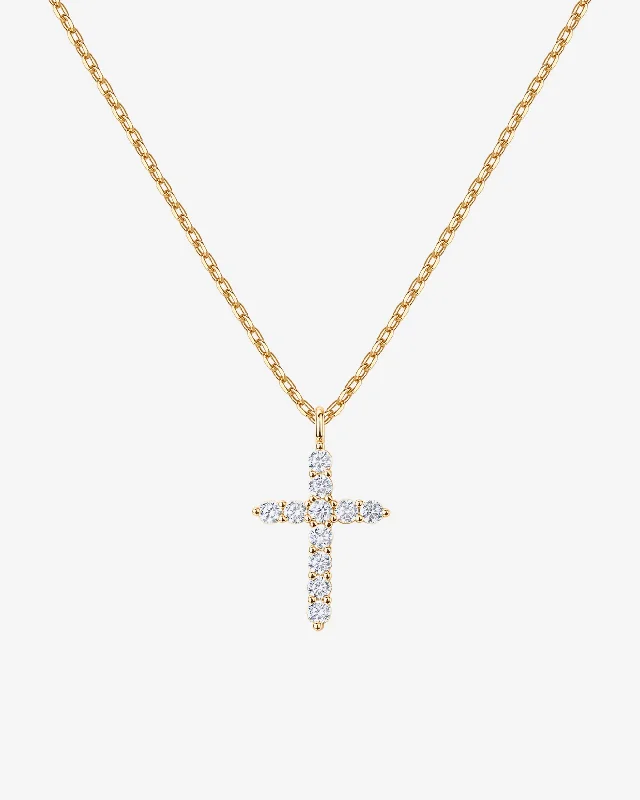 Best necklaces and pendants with statement designs for a fashionable accessory-Vermeil Cubic Zirconia Cross Pendant